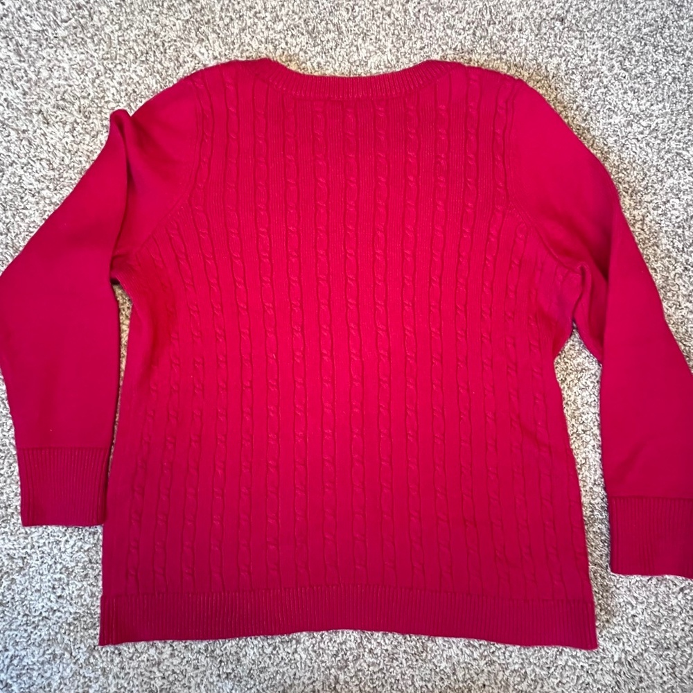 Talbots Red Crew Neck Sweater - Picture 4 of 8